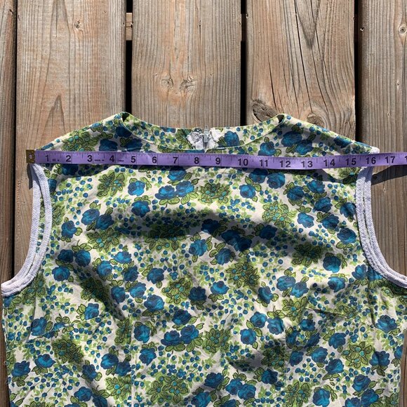 Vintage 50s 60s Floral House Dress Sleeveless Short Cottagecore Loungewear - Picture 13 of 16